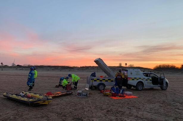 Woman gets stuck in mud on Cleethorpes beach rescuing her dog