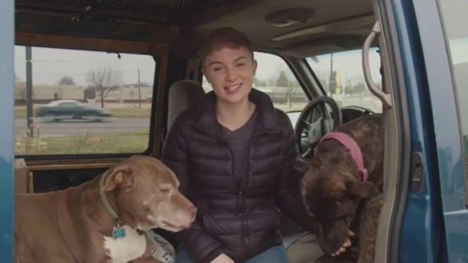 Grubhub delivery gal who lives out of her van and rescues stray dogs wins $10,000 grant
