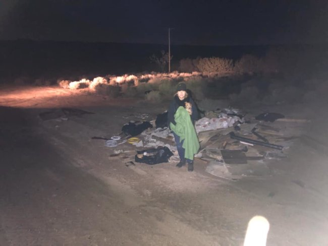 Pregnant pup ‘dumped in a dump’ in the middle of the desert