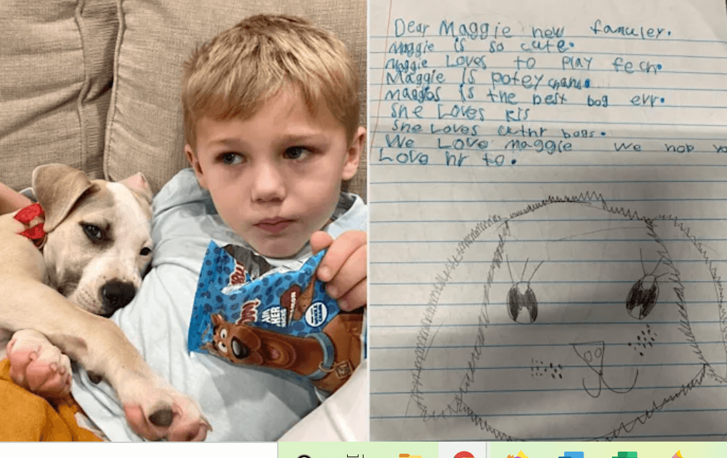 Six-year-old boy wrote letter of recommendation for family’s foster dog to help her be adopted
