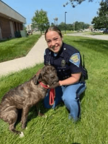 Indiana State Police trooper helped to rescue abandoned dog running down busy highway