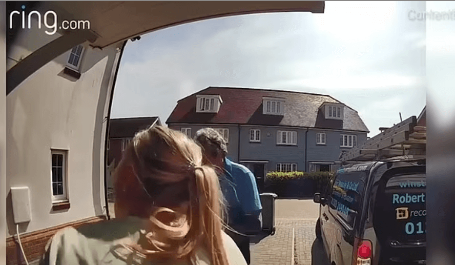 Woman amazes everyone as she catches her dog midflight falling from upstairs bathroom window