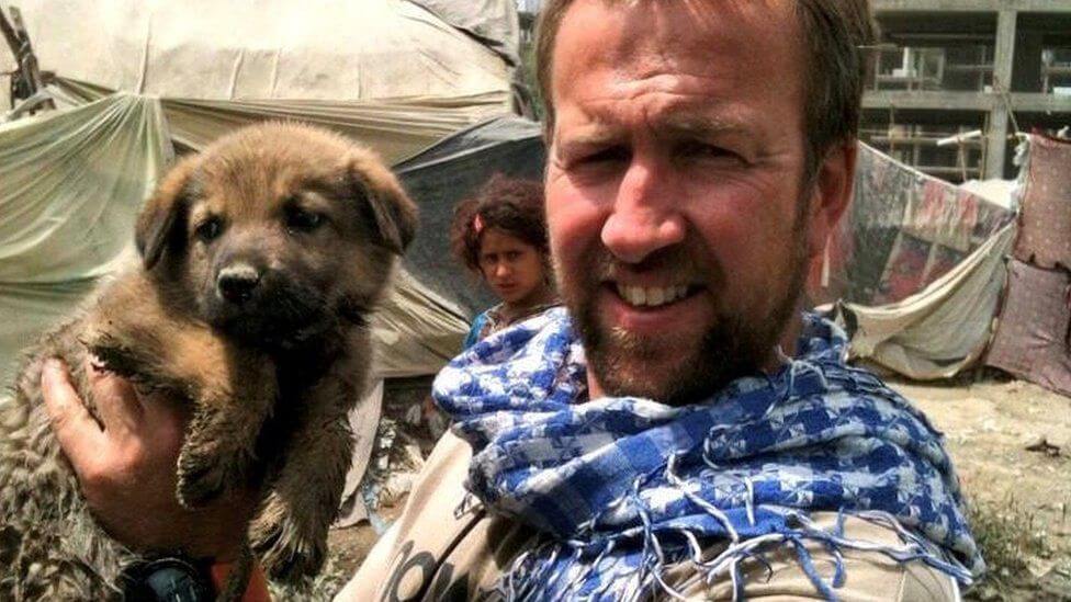 Safe at last: Pen Farthing and his rescue pets will board an evacuation jet after being cleared to leave at Kabul airport