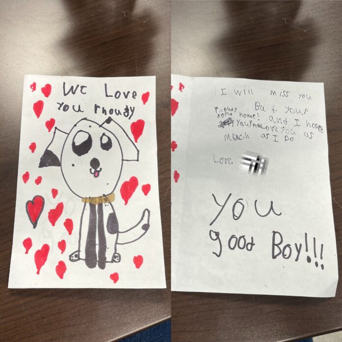 Children leave heartbreaking note for family dog surrendered to South Carolina shelter
