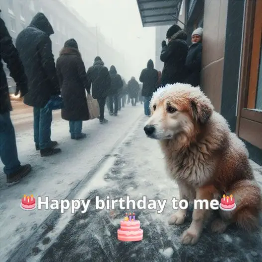 Today is my birthday but it seems no one cares about a stray dog ​​sitting on the side of the road like me